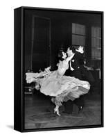 Professional Dancers Waltzing During a Show at the Rainbow Room Above Rockefeller Center-Peter Stackpole-Framed Stretched Canvas