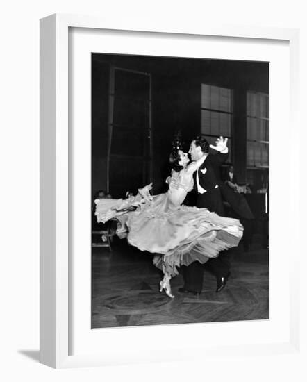 Professional Dancers Waltzing During a Show at the Rainbow Room Above Rockefeller Center-Peter Stackpole-Framed Photographic Print