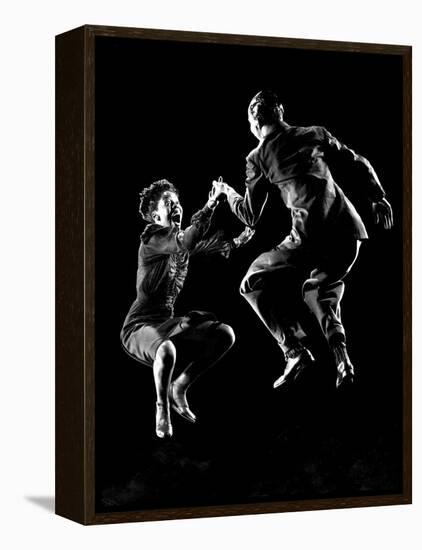 Professional Dancers Willa Mae Ricker and Leon James Show Off the Lindy Hop-Gjon Mili-Framed Stretched Canvas