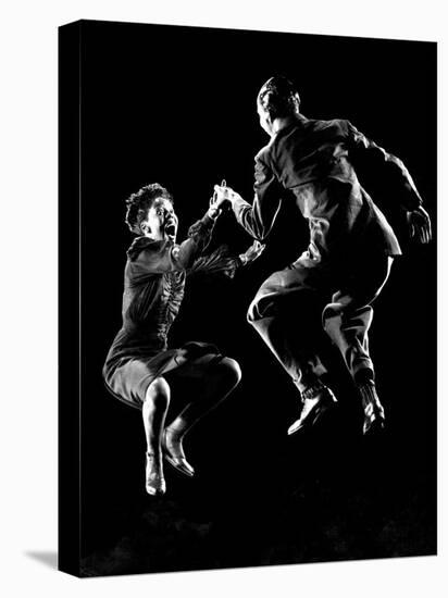 Professional Dancers Willa Mae Ricker and Leon James Show Off the Lindy Hop-Gjon Mili-Stretched Canvas