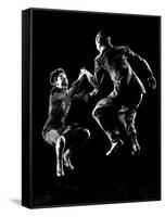 Professional Dancers Willa Mae Ricker and Leon James Show Off the Lindy Hop-Gjon Mili-Framed Stretched Canvas