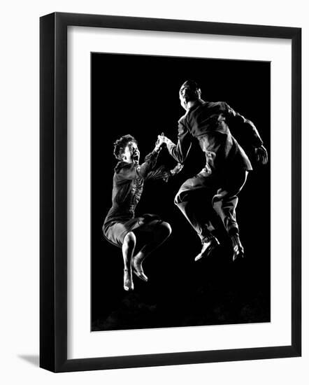 Professional Dancers Willa Mae Ricker and Leon James Show Off the Lindy Hop-Gjon Mili-Framed Premium Photographic Print