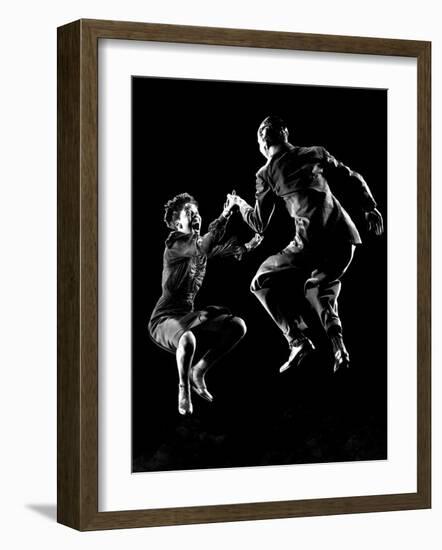 Professional Dancers Willa Mae Ricker and Leon James Show Off the Lindy Hop-Gjon Mili-Framed Photographic Print
