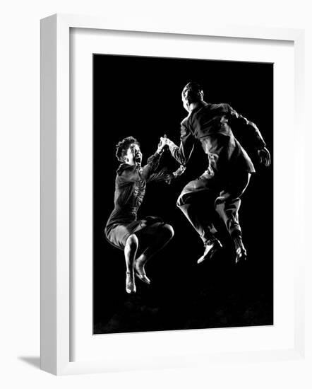 Professional Dancers Willa Mae Ricker and Leon James Show Off the Lindy Hop-Gjon Mili-Framed Photographic Print