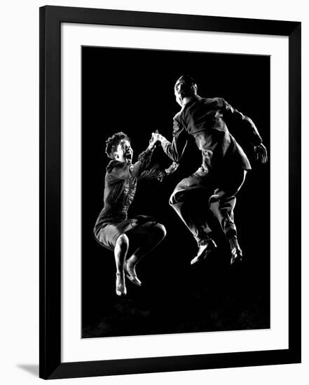 Professional Dancers Willa Mae Ricker and Leon James Show Off the Lindy Hop-Gjon Mili-Framed Photographic Print