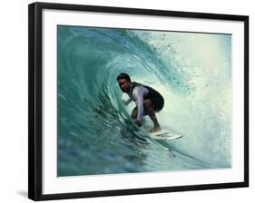 Professional Surfer Riding a Wave-Rick Doyle-Framed Photographic Print