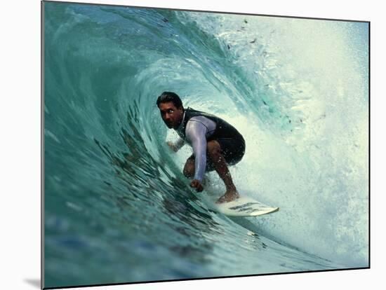 Professional Surfer Riding a Wave-Rick Doyle-Mounted Photographic Print