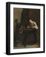 Professionals at Rehearsal, 1883 (Oil on Canvas)-Thomas Cowperthwait Eakins-Framed Giclee Print