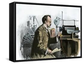 Professor J. J. Thomson in His Laboratory-null-Framed Stretched Canvas