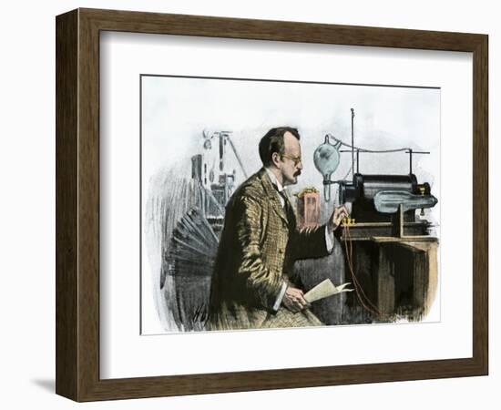 Professor J. J. Thomson in His Laboratory-null-Framed Giclee Print