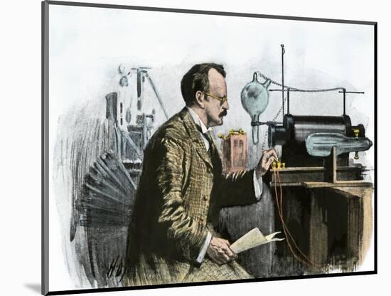 Professor J. J. Thomson in His Laboratory-null-Mounted Giclee Print