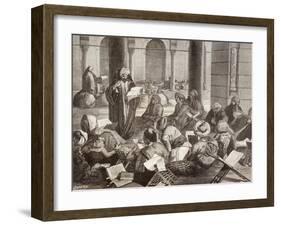 Professor Lecturing at the Al-Azhar University, Cairo, in the 19th Century, from 'El Mundo…-null-Framed Giclee Print