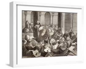 Professor Lecturing at the Al-Azhar University, Cairo, in the 19th Century, from 'El Mundo…-null-Framed Giclee Print