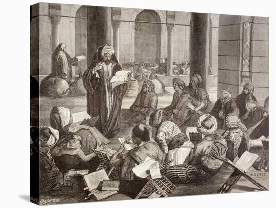 Professor Lecturing at the Al-Azhar University, Cairo, in the 19th Century, from 'El Mundo…-null-Stretched Canvas