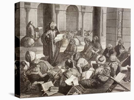 Professor Lecturing at the Al-Azhar University, Cairo, in the 19th Century, from 'El Mundo…-null-Stretched Canvas