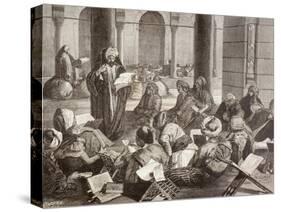 Professor Lecturing at the Al-Azhar University, Cairo, in the 19th Century, from 'El Mundo…-null-Stretched Canvas