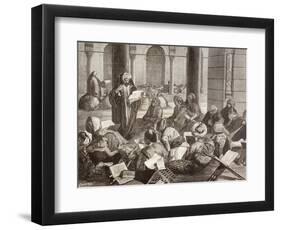 Professor Lecturing at the Al-Azhar University, Cairo, in the 19th Century, from 'El Mundo…-null-Framed Giclee Print