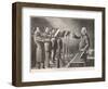 Professor M. Delisse Tutors a Quartet of Trombone Players-null-Framed Art Print