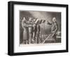 Professor M. Delisse Tutors a Quartet of Trombone Players-null-Framed Art Print