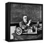 Professor Norbert Wiener, American Mathematician Who Founded Cybernetics, in Classroom at MIT-Alfred Eisenstaedt-Framed Stretched Canvas