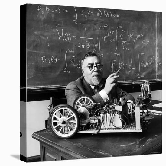 Professor Norbert Wiener, American Mathematician Who Founded Cybernetics, in Classroom at MIT-Alfred Eisenstaedt-Stretched Canvas