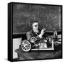 Professor Norbert Wiener, American Mathematician Who Founded Cybernetics, in Classroom at MIT-Alfred Eisenstaedt-Framed Stretched Canvas