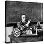 Professor Norbert Wiener, American Mathematician Who Founded Cybernetics, in Classroom at MIT-Alfred Eisenstaedt-Stretched Canvas