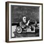 Professor Norbert Wiener, American Mathematician Who Founded Cybernetics, in Classroom at MIT-Alfred Eisenstaedt-Framed Premium Photographic Print