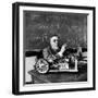 Professor Norbert Wiener, American Mathematician Who Founded Cybernetics, in Classroom at MIT-Alfred Eisenstaedt-Framed Premium Photographic Print