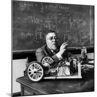 Professor Norbert Wiener, American Mathematician Who Founded Cybernetics, in Classroom at MIT-Alfred Eisenstaedt-Mounted Premium Photographic Print