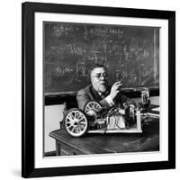 Professor Norbert Wiener, American Mathematician Who Founded Cybernetics, in Classroom at MIT-Alfred Eisenstaedt-Framed Premium Photographic Print