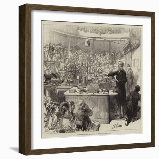 Professor Tyndall Lecturing at the Royal Institution-null-Framed Giclee Print