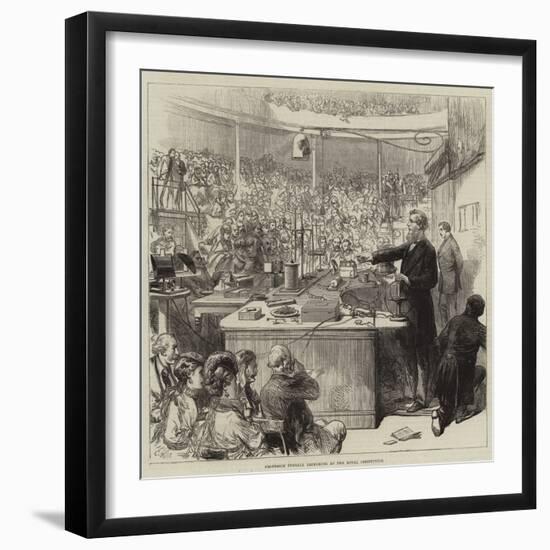 Professor Tyndall Lecturing at the Royal Institution-null-Framed Giclee Print