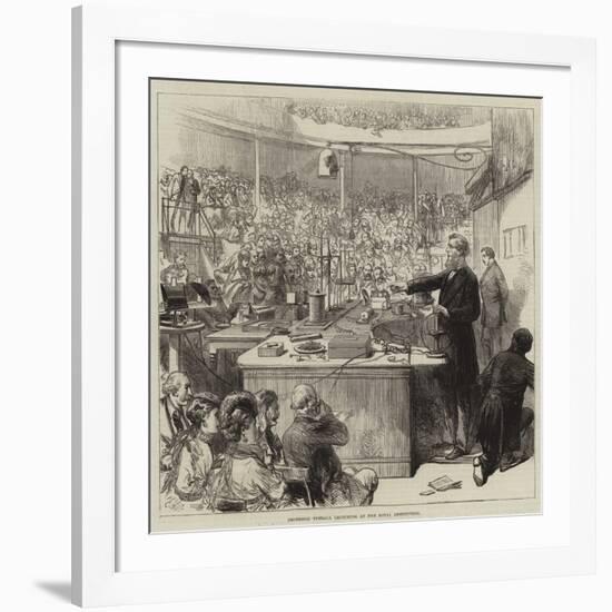 Professor Tyndall Lecturing at the Royal Institution-null-Framed Giclee Print