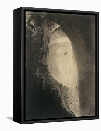 Profil de lumière: profil de femme voilée-Odilon Redon-Framed Stretched Canvas