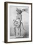 Profile Drawing of Aztec Warrior in Costume-null-Framed Giclee Print