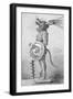 Profile Drawing of Aztec Warrior in Costume-null-Framed Giclee Print