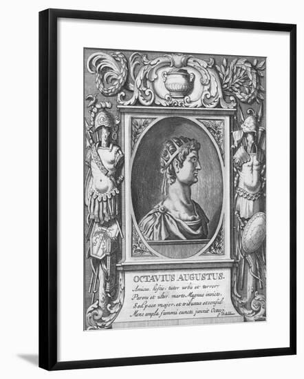 Profile Illustration of Julius Caesar-null-Framed Giclee Print