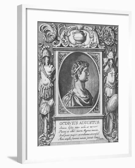 Profile Illustration of Julius Caesar-null-Framed Giclee Print