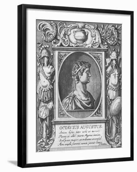 Profile Illustration of Julius Caesar-null-Framed Giclee Print