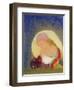 Profile of a Girl with Flowers, c.1900-Odilon Redon-Framed Giclee Print