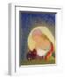 Profile of a Girl with Flowers, c.1900-Odilon Redon-Framed Giclee Print