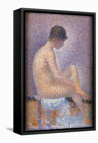 Profile of a Model-Georges Seurat-Framed Stretched Canvas