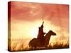 Profile of a Stockman on a Horse Against the Sunset, Queensland, Australia, Pacific-Mark Mawson-Stretched Canvas