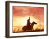 Profile of a Stockman on a Horse Against the Sunset, Queensland, Australia, Pacific-Mark Mawson-Framed Photographic Print