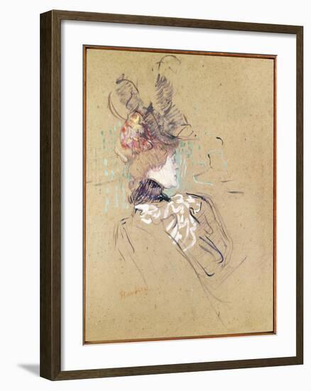 Profile of a Woman, 1896 (Oil on Card)-Henri de Toulouse-Lautrec-Framed Giclee Print