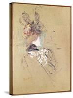 Profile of a Woman, 1896 (Oil on Card)-Henri de Toulouse-Lautrec-Stretched Canvas