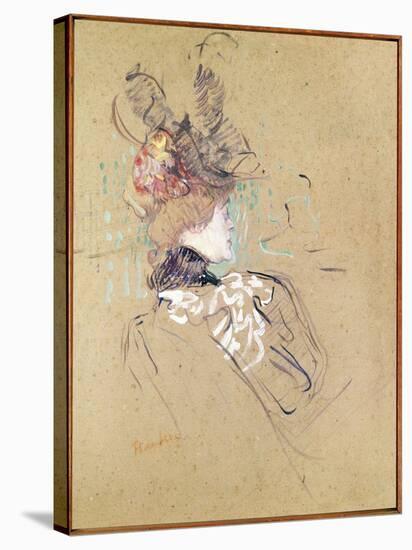 Profile of a Woman, 1896 (Oil on Card)-Henri de Toulouse-Lautrec-Stretched Canvas