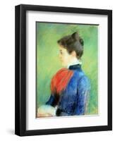 Profile of a Woman Wearing a Jabot-Mary Cassatt-Framed Premium Giclee Print