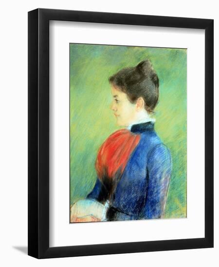 Profile of a Woman Wearing a Jabot-Mary Cassatt-Framed Premium Giclee Print